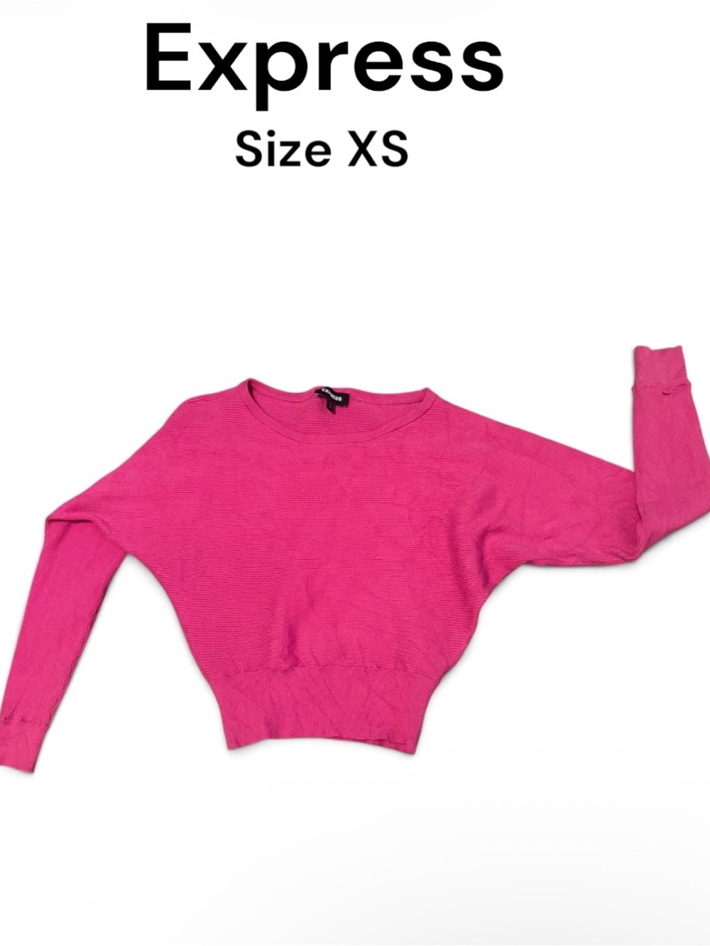 Express Pink Cropped Crewneck Sweater